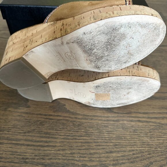Chanel Interlocking Suede Cork Wedge - Picture 3 of 4